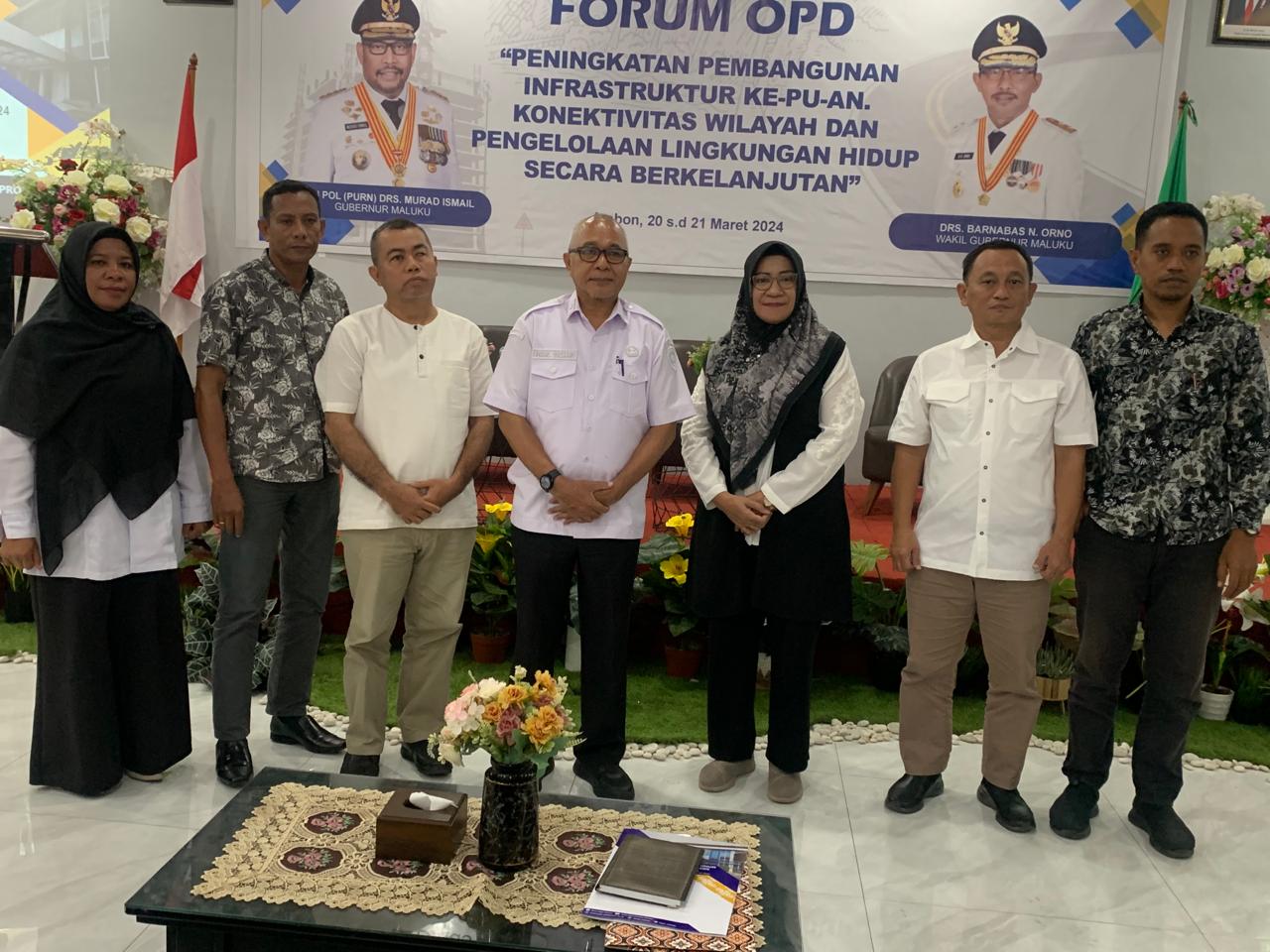 Kadis DPUPR beserta staf hadiri Rapat Forum OPD Dinas PUPR Provinsi Maluku (Rabu, 20-Maret-2023)